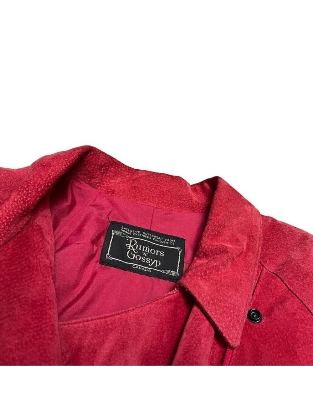 Vintage Genuine Leather Jacket Rumors n Gossyp Bomber Coat - Womens Large - Picture 2 of 4